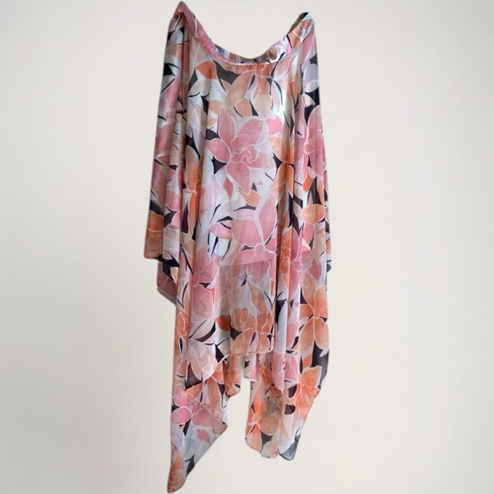 NWT Zoey & Leelo Asymmetrical Maxi Skirt Size XL Floral Chiffon Cottage Romantic - Picture 3 of 16